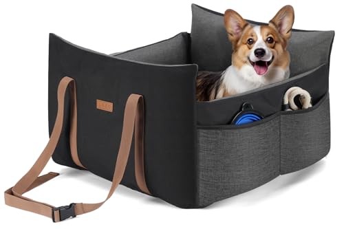 Lekespring Hunde Autositz für Kleine Hunde - Aufblasbarer Hundesitz Auto, Wasserdichter Autositz Hund mit Aufbewahrungstaschen, Clip-On-Sicherheitsgeschirr, Geeignet für Haustiere bis zu 11.3kg von Lekespring