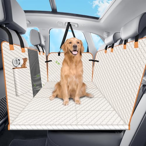 Lekespring Hunde-Autositzbezug für Rücksitz, Hunde-Autobettbezug mit starker harter Unterseite, Auto-Rücksitzverlängerung, Hängematte für Auto, SUV, LKW, 4 Paneele, Beige Lekespring Hunde-Autositzbezug für Rücksitz, Hunde-Autobettbezug mit starker harter Unterseite, Auto-Rücksitzverlängerung, Hängematte für Auto, SUV, LKW, 4 Paneele, Beige von Lekespring