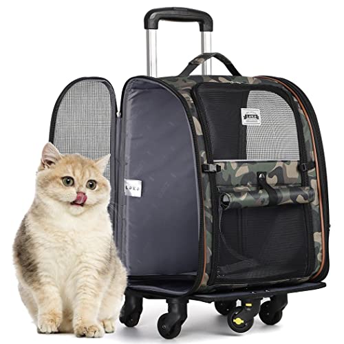 Lekespring Hunderucksack Katzenrucksack mit Trolley 2 in 1 bis 8 kg, Erweiterbar Katzenrucksack Große Transportbox für kleine Hunde und Katzen, Tarnung Lekespring Hunderucksack Katzenrucksack mit Trolley 2 in 1 bis 8 kg, Erweiterbar Katzenrucksack Große Transportbox für kleine Hunde und Katzen, Tarnung von Lekespring