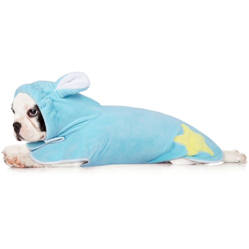LeleTail Hunde-Bademantel mit Bauchwickel, schnell trocknend, saugfähig, verstellbar, super weich für kleine, mittelgroße und große Hunde, Kapuzenhandtuch für Hunde nach dem Baden, Größe XS-XL LeleTail Hunde-Bademantel mit Bauchwickel, schnell trocknend, saugfähig, verstellbar, super weich für kleine, mittelgroße und große Hunde, Kapuzenhandtuch für Hunde nach dem Baden, Größe XS-XL von LeleTail