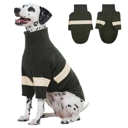 LeleTail Hundepullover, Stretch-Fleece-Sweatshirt mit Rollkragen, weicher Haustierpullover mit hohem Halsausschnitt, Pyjama, Baumwollbekleidung, Winterkleidung, große Hunde, Labrador Retriever, Grün LeleTail Hundepullover, Stretch-Fleece-Sweatshirt mit Rollkragen, weicher Haustierpullover mit hohem Halsausschnitt, Pyjama, Baumwollbekleidung, Winterkleidung, große Hunde, Labrador Retriever, Grün von LeleTail