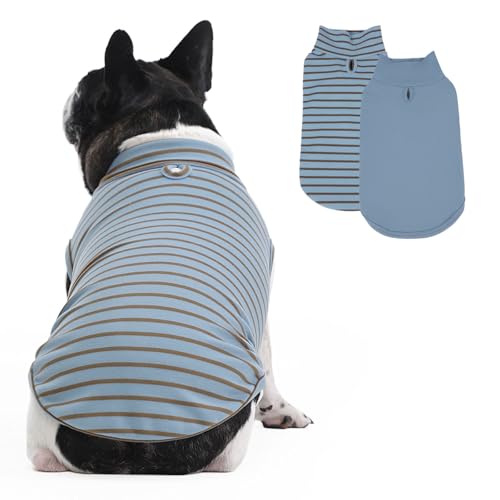 LeleTail Hundepullover für große Hunde, Jungen und Mädchen, Stretch-Fleece-Sweatshirt, warme Haustiermäntel, Jacke für den Winter und Herbst, weich gestreift, Rollkragen-Pyjama für Haustiere, Pitbulls von LeleTail