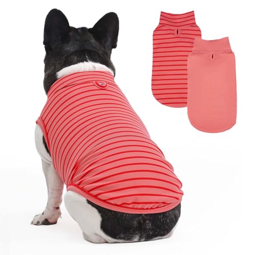 LeleTail Hundepullover für große Hunde, Jungen und Mädchen, Stretch-Fleece-Sweatshirt, warme Haustiermäntel, Jacke für den Winter und Herbst, weich gestreift, Rollkragen-Pyjama für Haustiere, Pitbulls von LeleTail