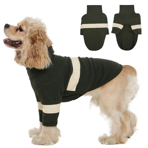 LeleTail Mittelgroßer Hundepullover für kleine und mittelgroße Hunde, Rollkragenpullover für den Winter, einfaches An- und Ausziehen, ultraweiches warmes Fleece-Sweatshirt für Hunde, Französische von LeleTail