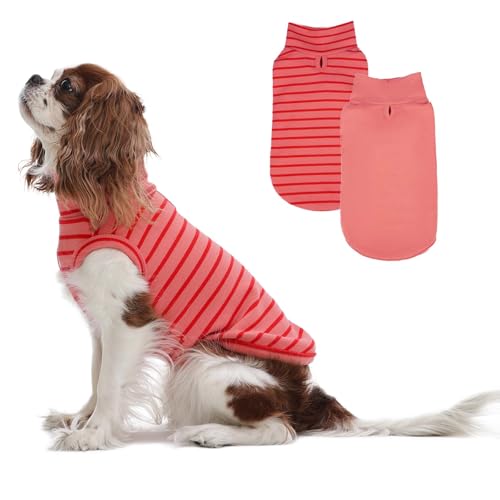 LeleTail Pullover für kleine Hunde, warmer Streifenpullover, Stretch-Fleecepullover, Winter, Herbst, Haustiermäntel, Sweatshirt, weiche Haustier-Fleece-Weste, Pyjama, Rollkragen für Hunde, Dackel von LeleTail
