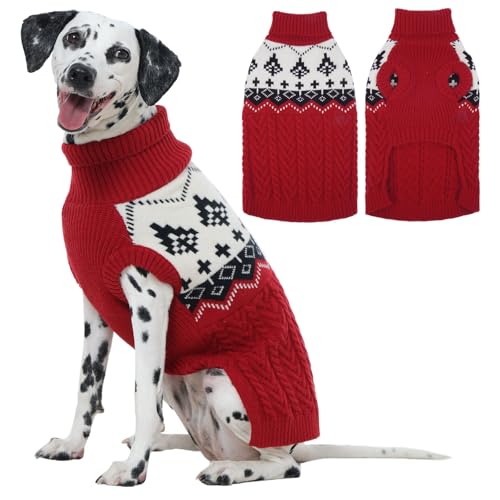 LeleTail XL Hundepullover, Strick-Rollkragenpullover für extra große Hunde, Mädchen und Jungen, einfach anzuziehen, Rollkragenpullover, Weihnachten, Winter-Strickwaren, dicker, warmer Pullover von LeleTail