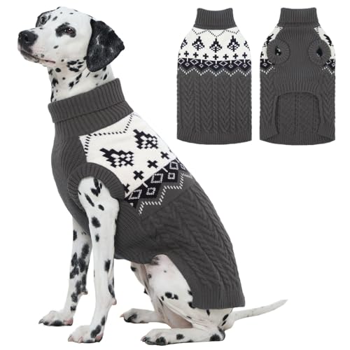 LeleTail XL Hundepullover, Strick-Rollkragenpullover für extra große Hunde, Mädchen und Jungen, leicht anzuziehender Rollkragenpullover, Weihnachten, Winter-Strickwaren, dicker, warmer Pullover von LeleTail