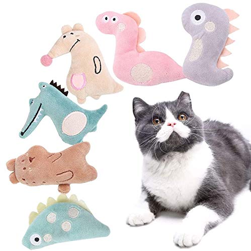 Lelesta 6 Stück Catnip Spielzeug für Katzen, interaktives Spielzeug für Katzen, zum Beißen und Kauen, Reinigung der Katzenzähne, Spielzeug für Katzen von Lelesta