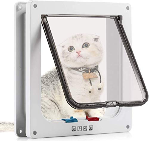 Lelesta Türschild für Katzen und Hunde, für Haustiere, Eingang und Ausgang, steuerbar, Schiebetür für Sicherheitsfenster für Haustiere von Lelesta