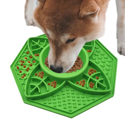 Leckmatten für Hunde, Slow-Food-Unterlage für Haustiere - Achteckiges Leckkissen für Hunde,Tragbares Leckkissen-Trainingsspielzeug für kleine bis mittelgroße Haustiere von Lembeauty