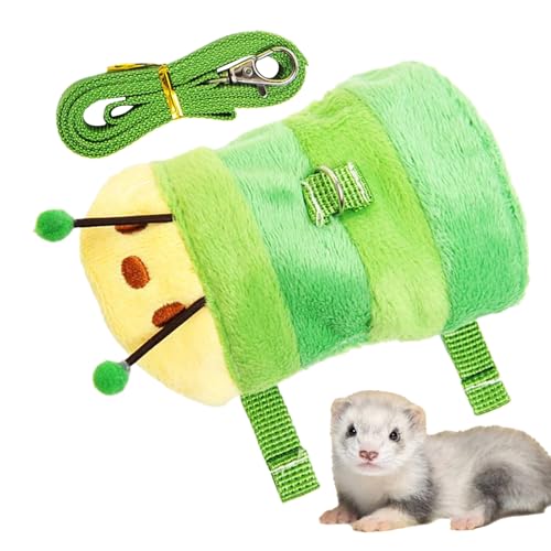 Lembeauty Frettchen Führleine - Kaninchen Geschirr und Leine - Atmungsaktives Zubehör Verstellbare Kleintier Weste Für Outdoor Park Garten Camping Kätzchen Welpe Hase von Lembeauty