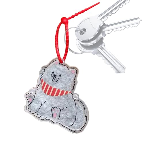 Lembeauty Katzenhaar Andenken,Nachfüllbarer Tierhaar Schmuck - Niedlicher Acryl Anhänger Mit Nachfüllfunktion Für Handtasche Damen Tier Rucksack von Lembeauty