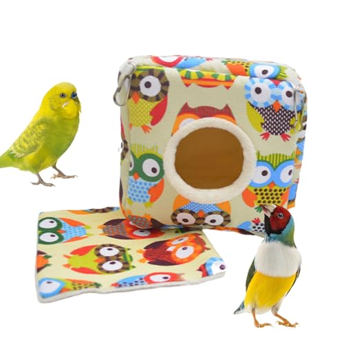 Lembeauty Papageienhaus, Papageienbett | Waschbarer Schuppenhüttenkäfig - Vogelversteck aus Baumwolle, Vogelhaus für den Winter, Vogelnest, gemütliches Vogelbett, warmes, süßes Hamster-Schlafzelt für von Lembeauty