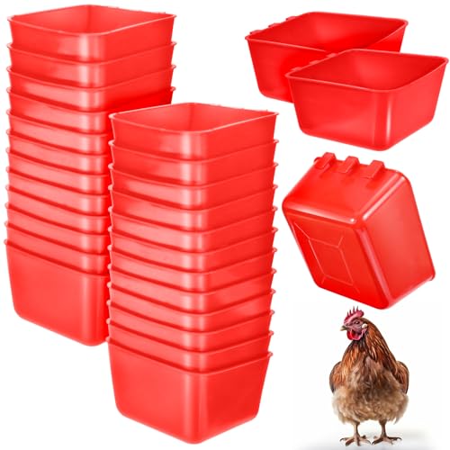 20 Stück Käfigbecher, Hühner-Futterstation, 473 ml, hängende Hasenkäfig-Futterstation, Hühner-Wassernapf für Papagei, Hahn, Sittich 20 Stück Käfigbecher, Hühner-Futterstation, 473 ml, hängende Hasenkäfig-Futterstation, Hühner-Wassernapf für Papagei, Hahn, Sittich von Lemecima