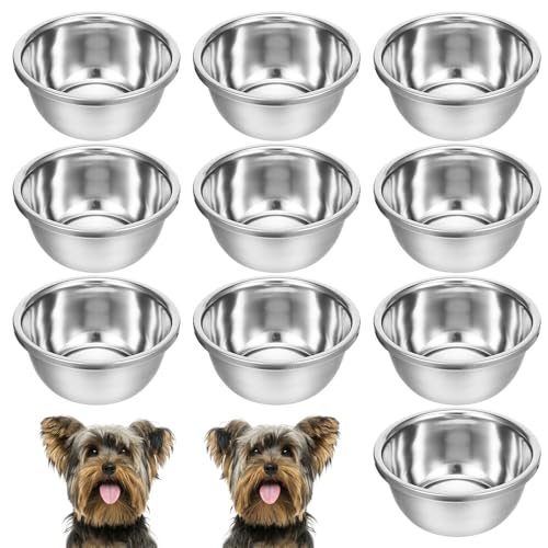 Hundenäpfe aus Metall, 8 Tassen, Edelstahl, verdickt, Reisehütte, Futter- und Wassernapf für mittelgroße und große Hunde und Katzen, 1,8 l, spülmaschinenfest, 10 Stück Hundenäpfe aus Metall, 8 Tassen, Edelstahl, verdickt, Reisehütte, Futter- und Wassernapf für mittelgroße und große Hunde und Katzen, 1,8 l, spülmaschinenfest, 10 Stück von Lemecima