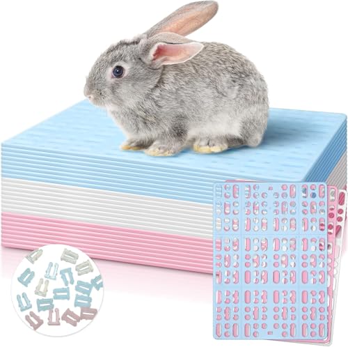 Lemecima Kaninchenkäfigmatte aus Kunststoff, langlebig, für kleine Tierfüße, mit praktischen Verbindungen, Hasen-Pads für einfache Reinigung, für Kaninchen, Ratten, Meerschweinchen, Katzen, 15 Stück Lemecima Kaninchenkäfigmatte aus Kunststoff, langlebig, für kleine Tierfüße, mit praktischen Verbindungen, Hasen-Pads für einfache Reinigung, für Kaninchen, Ratten, Meerschweinchen, Katzen, 15 Stück von Lemecima