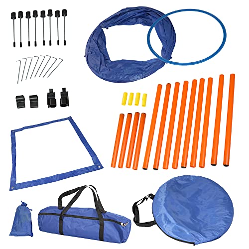 Lemodo Agility Set für kleine und mittlere Hunde | Hundetraining mit Agility Hürde, Hundetunnel und Sprungring | Einsteiger-Set in den Hundesport von Lemodo