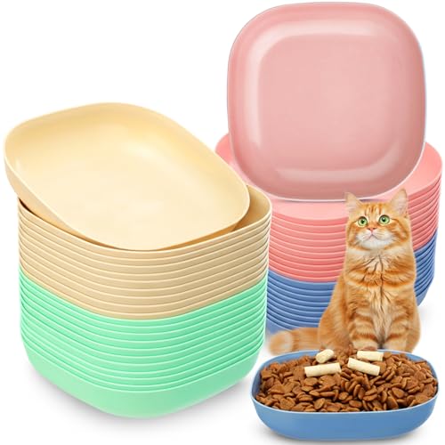 LemonRoad Katzennäpfe zur Linderung von Müdigkeit, 14 cm, breite und flache Katzennäpfe für Kätzchen, kurzbeinige Katzen und wilde Haustiere, 40 Stück von LemonRoad