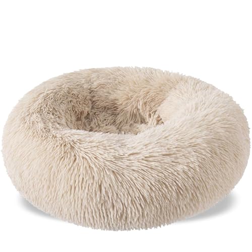 Hundebett für den Innenbereich, rundes Katzenbett, abnehmbarer und waschbarer Kissenbezug für Hunde, Donut, Katze, weiches Bett für Hunde, Katzen, Beige, 50 cm Hundebett für den Innenbereich, rundes Katzenbett, abnehmbarer und waschbarer Kissenbezug für Hunde, Donut, Katze, weiches Bett für Hunde, Katzen, Beige, 50 cm von Lempefe