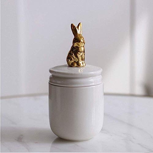 Lempefe Haustier Urnen Haustier Feuerbestattung Urne handgemachte Keramik Memorial Urne for Kaninchen kleine Vögel kleine Hunde Asche (weiß (Color : Rabbit) von Lempefe