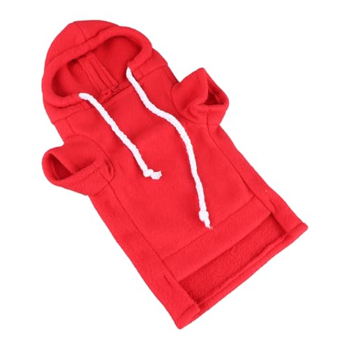 LenTLy Haustier-Frettchen-Sweatshirt, Kleintier-Kapuzenpullover, Warmes Pullover-Design, Weiche Kapuze mit Kordelzug für Party (Rot) von LenTLy