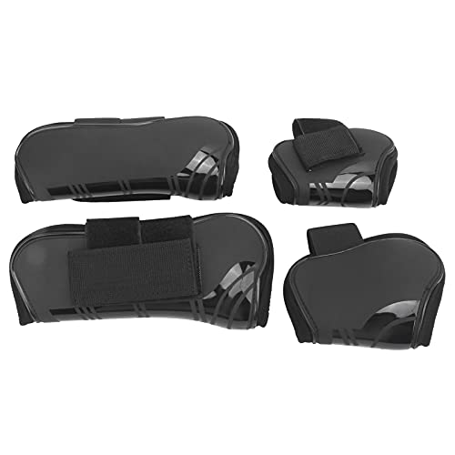 LenTLy Pferdebeinstiefel 4 Stück Verstellbare Pferdesehnengamaschen für Übungstraining und Springen, mit Haken und Kreisriemen, Vorderbeinstiefel und (Schwarz) von LenTLy