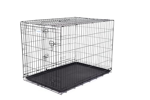 Lendo Online Hundekäfig klappbar - Hundetransportkäfig - Hundebox mit 2 Türen - Transportkäfig - Auto, Tiertransportbox aus Stahl - Hundetransportbox mit Bodenschale -Schwarz (107x71x78cm) Lendo Online Hundekäfig klappbar - Hundetransportkäfig - Hundebox mit 2 Türen - Transportkäfig - Auto, Tiertransportbox aus Stahl - Hundetransportbox mit Bodenschale -Schwarz (107x71x78cm) von Lendo Online