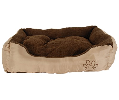 Lennox Hundebett Beige: 65cm x 45cm x 15cm von The Dog Company