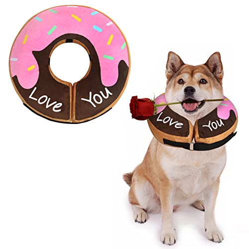 Hunde-Donut-Halsband – weiche Hundekegel für große, mittelgroße und kleine Hunde, aufblasbare Hundekegel-Alternative nach Operationen, E-Halsbänder, Kegel für Hunde und Katzen (Donut-L) von Leo IRis