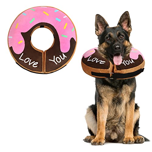 Hunde-Donut-Halsband – weiche Hundekegel für große, mittelgroße und kleine Hunde, aufblasbare Hundekegel-Alternative nach Operationen, E-Halsbänder, Kegel für Hunde und Katzen (Donut-XL) von Leo IRis