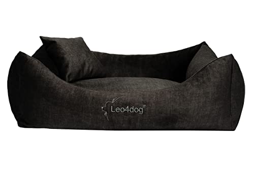 Leo4dog Sofa Vogue 5 Größen, 5 Farben. Hundebett, Hundekissen, Hundesofa,Hundekorb. (S - 67x52, Holzkohle) von Leo4dog