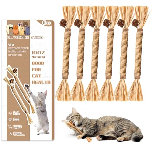 Leoezx™ Katzenspielzeug mit natürlicher Minze, 100 % natürlich, Kaustab, Katzenleckerlis und Zähne, Spielzeug, Katzenspiele und interaktives Spielzeug, Katzen beißen und kauen Zahnreinigungsspielzeug von Leoezx