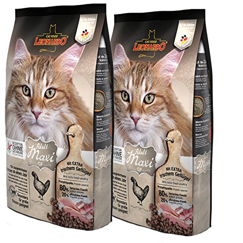 2 x 15 kg Leonardo Adult Maxi GF Katzenfutter große Rassen ab 1 Jahr glutenfrei von Leonardo