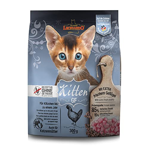 LEONARDO Kitten GF [300 g] Katzenfutter| Getreidefreies Trockenfutter für Kitten | Alleinfuttermittel für Kitten bis 12 Monate von Leonardo