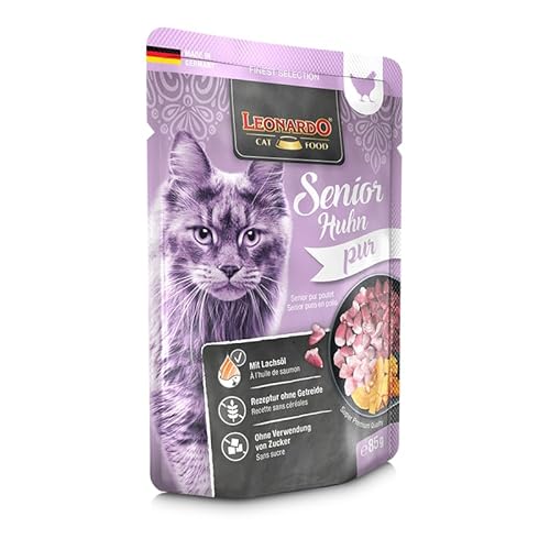 LEONARDO Senior Chicken pure Reich an fettarmem Hühnerfleisch Eine Proteinquelle - 85 g von Leonardo