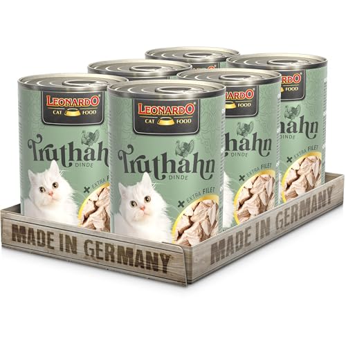 LEONARDO Truthahn + extra Filet | (6 x 400g) Truthahn + extra Truthahnfilet | Nassfutter mit extra Filet | Getreidefrei mit extra hohem Fleischanteil von Leonardo