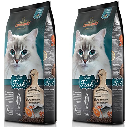 2 x 15 kg Leonardo Adult Fish Katzenfutter | Trockenfutter für Katzen | Alleinfuttermittel für ausgewachsene Katzen Aller Rassen ab 1 Jahr von Leonardo
