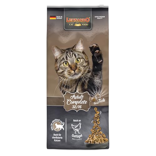 LEONARDO Adult Complete 32/16 [15kg] Katzenfutter | Trockenfutter für Katzen | Alleinfuttermittel für ausgewachsene Katzen Aller Rassen ab 1 Jahr von Leonardo