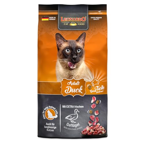 LEONARDO Katzenfutter Adult Duck, 1,8kg Beutel, Geflügel, Trockenfutter für ausgewachsene Katzen Aller Rassen ab 1 Jahr, leicht verdaulich, Made in Germany LEONARDO Katzenfutter Adult Duck, 1,8kg Beutel, Geflügel, Trockenfutter für ausgewachsene Katzen Aller Rassen ab 1 Jahr, leicht verdaulich, Made in Germany von Leonardo