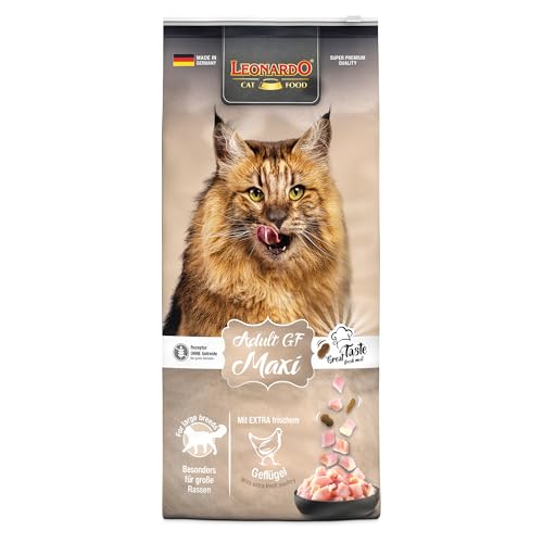 LEONARDO Adult GF Maxi [15kg] Katzenfutter | Getreidefreies Trockenfutter für Katzen | Alleinfuttermittel für große Katzenrassen ab 1 Jahr von Leonardo