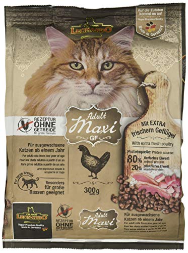 Leonardo Adult GF Maxi [300g] Katzenfutter | Getreidefreies Trockenfutter für Katzen | Alleinfuttermittel für große Katzenrassen ab 1 Jahr von Leonardo