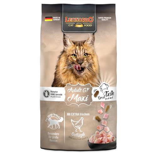 Leonardo Adult GF Maxi [300g] Katzenfutter | Getreidefreies Trockenfutter für Katzen | Alleinfuttermittel für große Katzenrassen ab 1 Jahr von Leonardo