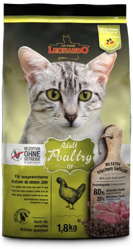 Leonardo Adult GF Poultry [1,8kg] Katzenfutter | Getreidefreies Trockenfutter für Katzen | Alleinfuttermittel für Katzenrassen ab 1 Jahr von Leonardo