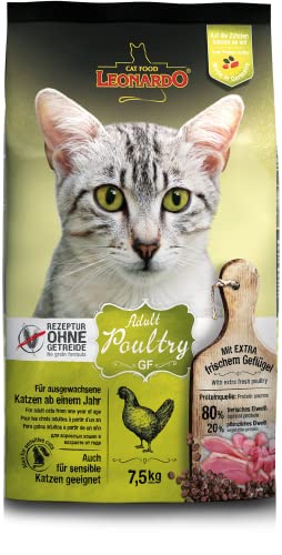 Leonardo Adult GF Poultry [7,5kg] Katzenfutter | Getreidefreies Trockenfutter für Katzen | Alleinfuttermittel für ausgewachsene Katzen Aller Rassen ab 1 Jahr von Leonardo