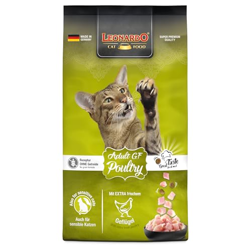 LEONARDO Adult GF Poultry [7,5kg] Katzenfutter | Getreidefreies Trockenfutter für Katzen | Alleinfuttermittel für ausgewachsene Katzen Aller Rassen ab 1 Jahr von Leonardo