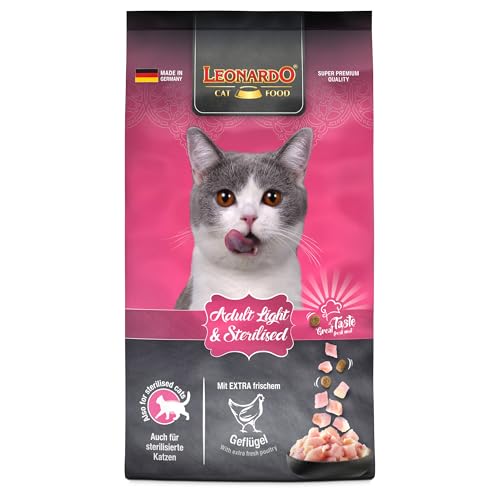 LEONARDO Adult Light [7,5kg] Katzenfutter | Diät Trockenfutter für Katzen | Alleinfuttermittel für ausgewachsene Katzen Aller Rassen ab 1 Jahr von Leonardo