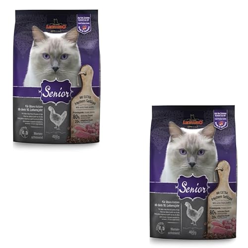 Leonardo Adult Senior | Doppelpack | 2 x 400 g | Trockenfutter für ausgewachsene, ältere Katzen | Mit extra frischem Geflügel | Reduzierter Energiegehalt für eine Gute Figur von Leonardo