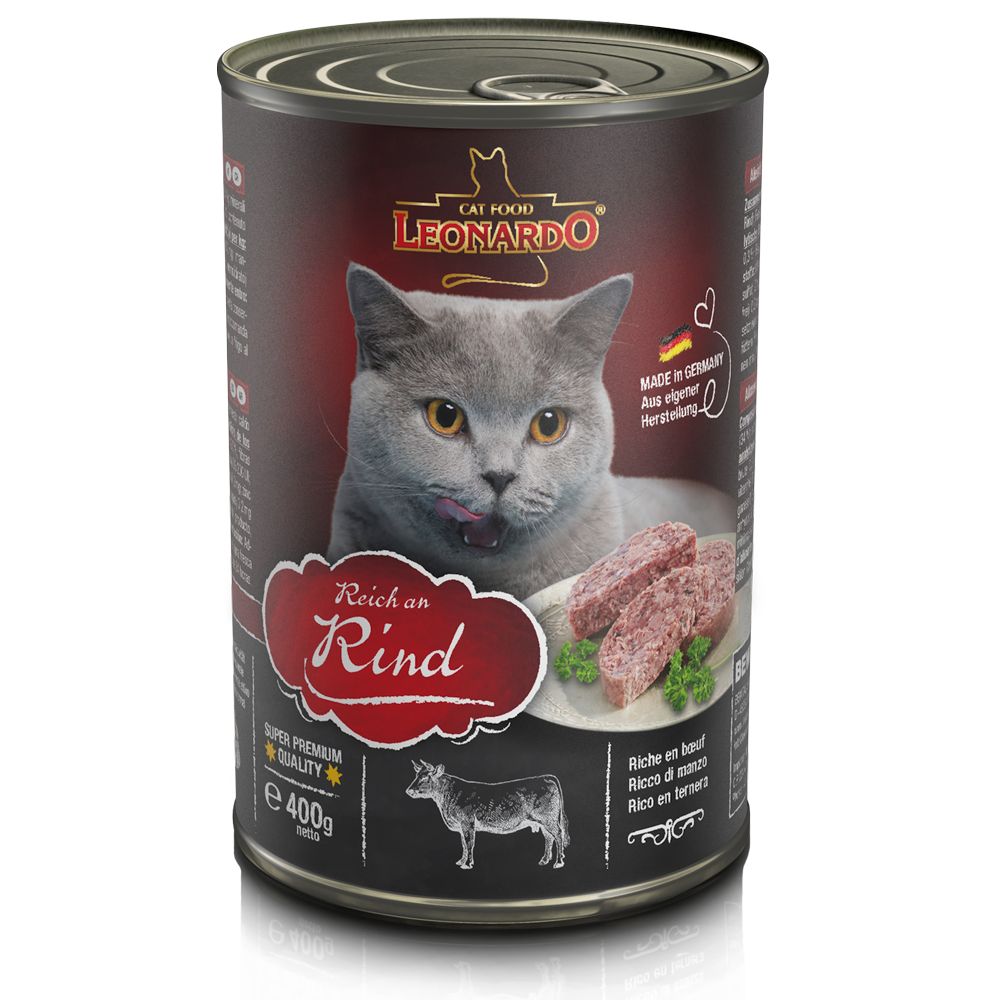 Leonardo All Meat Katzenfutter 6 x 400 g - Reich an Rind von Leonardo