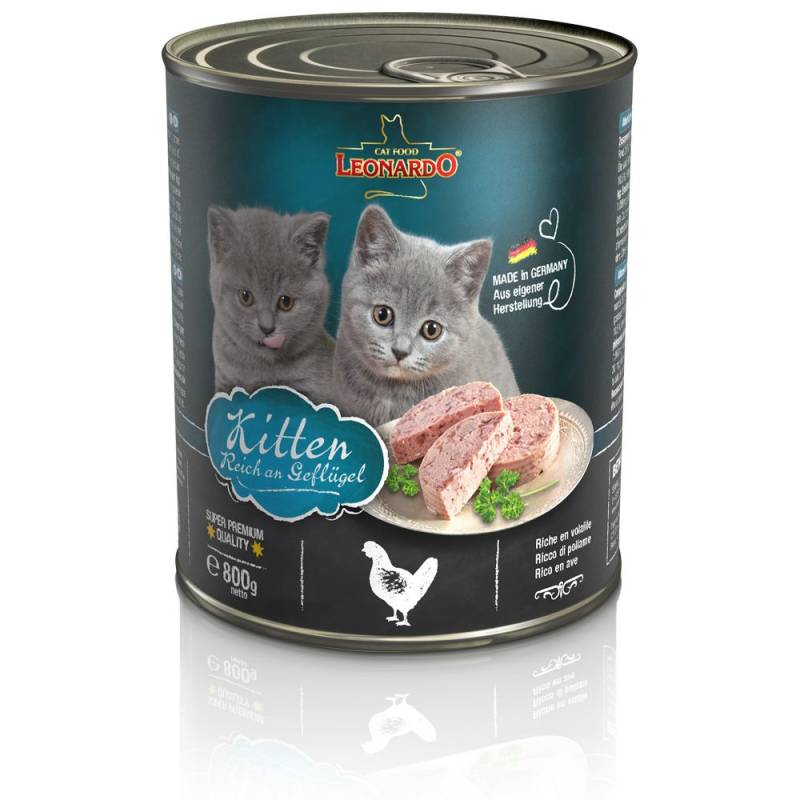 Leonardo Katzenfutter All Meat 6 x 800 g - Kitten (Geflügel) von Leonardo