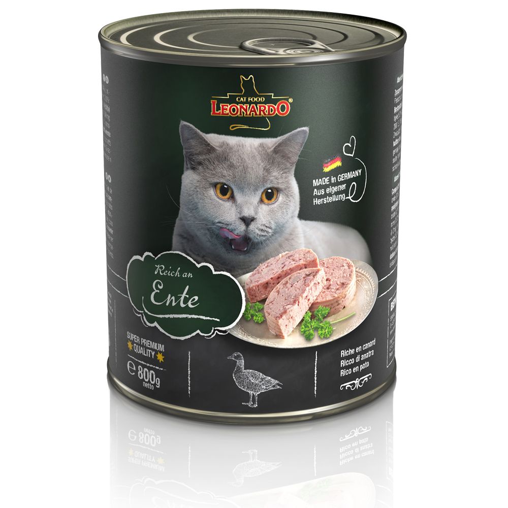 Leonardo Katzenfutter All Meat 6 x 800 g - Reich an Ente von Leonardo